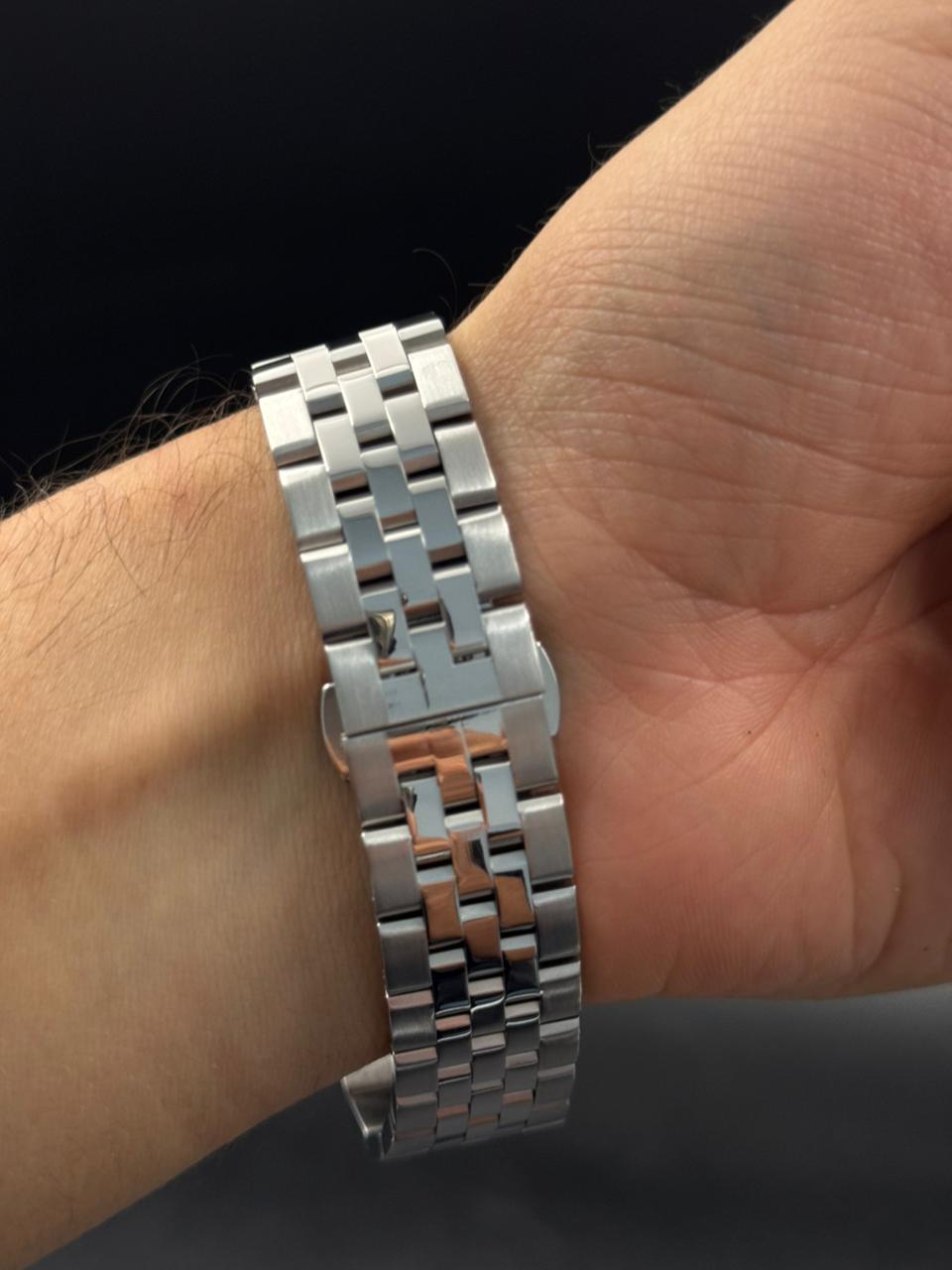 Rlx Day Date Diamond Plateado Tablero Azul