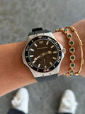 Tchmrn Cruise Goma Negra Tablero Negro Plateado