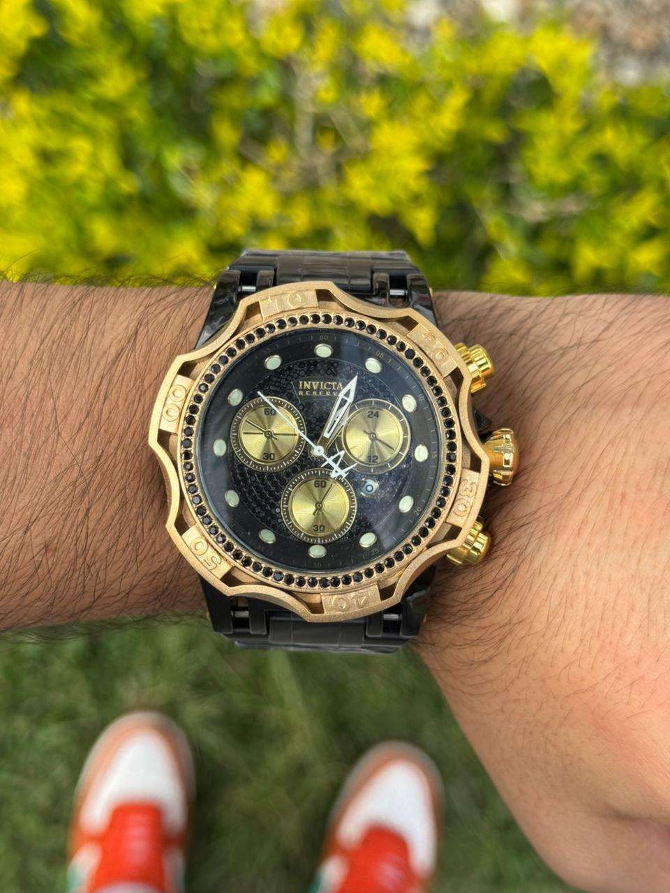 Invct Redondo Circones Negro Tablero Negro-Dorado