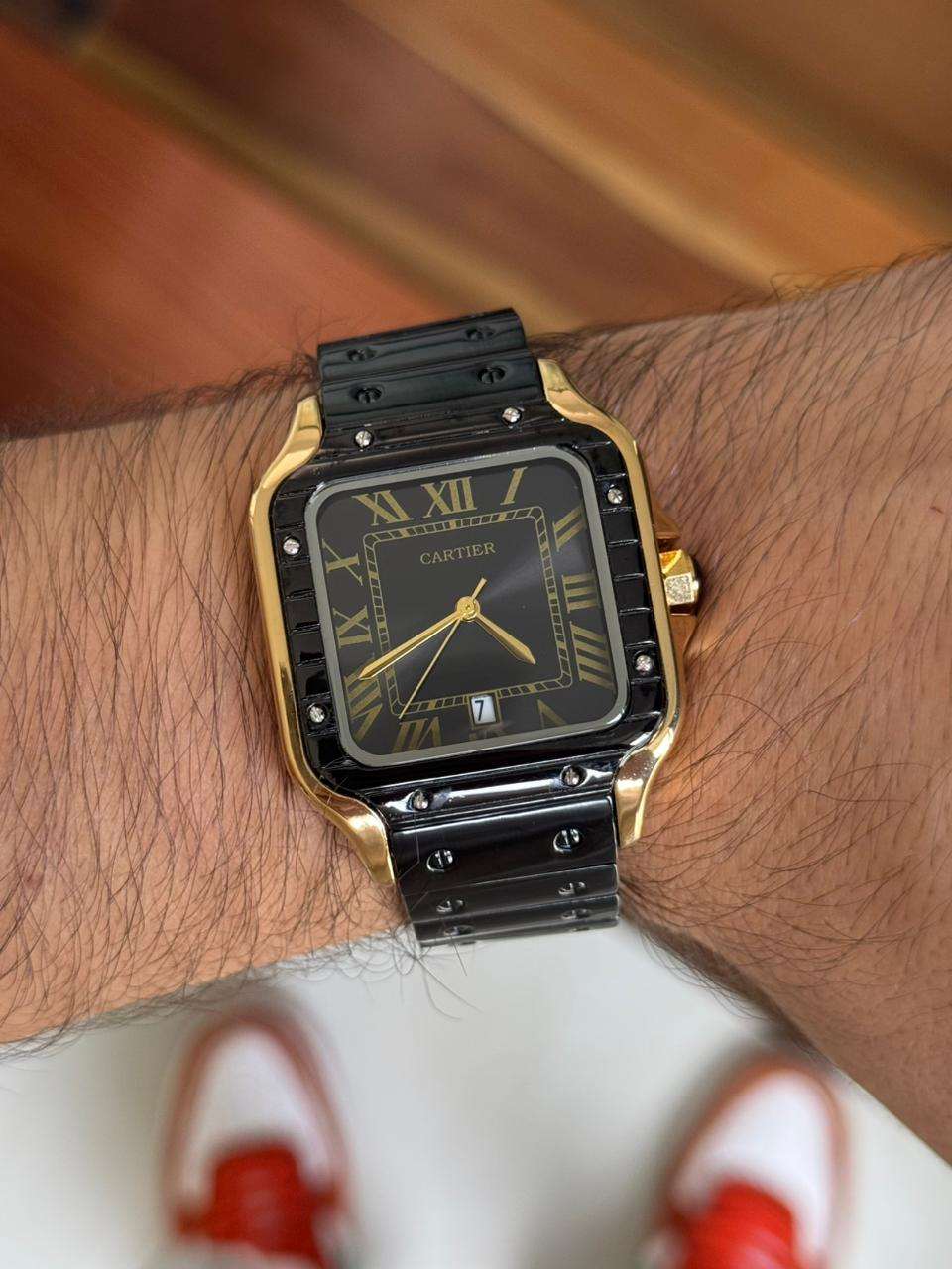 Crtr Santos Metalico Negro Tablero Negro Dorado