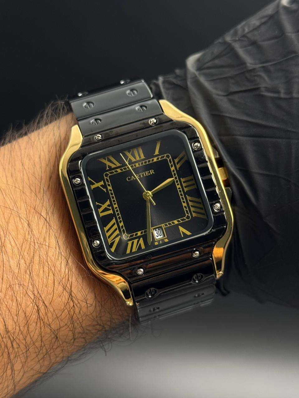 Crtr Santos Metalico Negro Tablero Negro Dorado