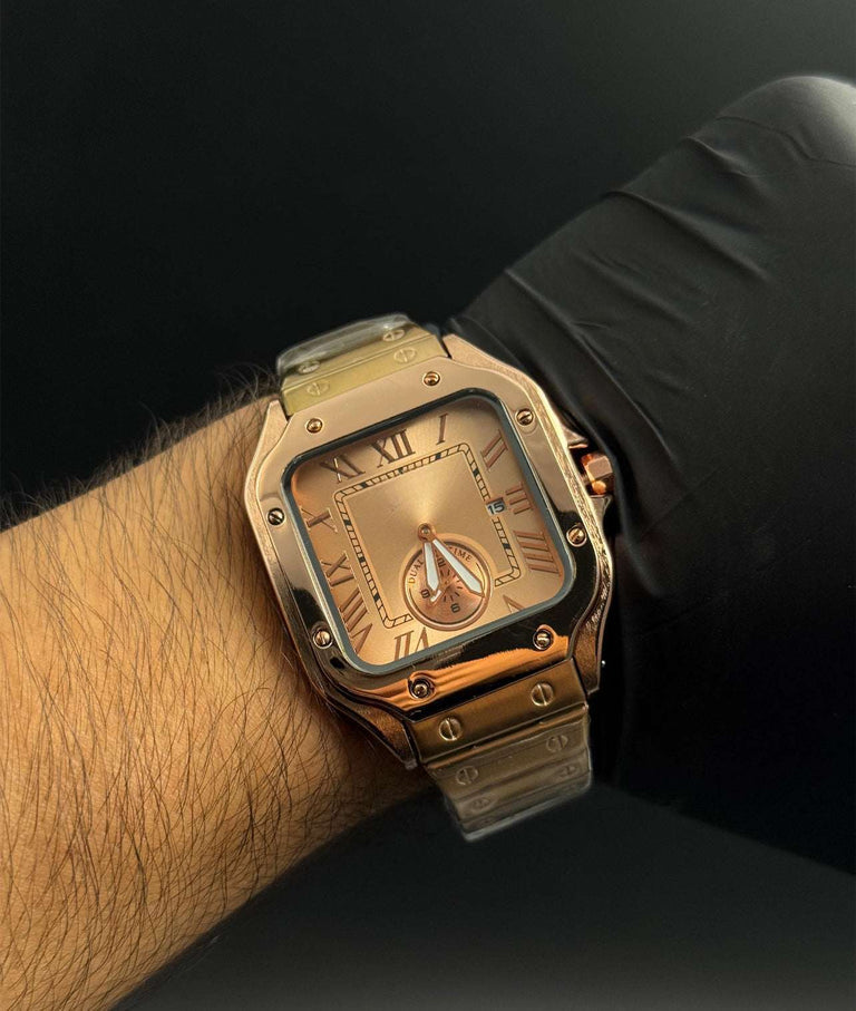 Crtr Crono Metalico Oro Rosa Tablero Oro Rosa