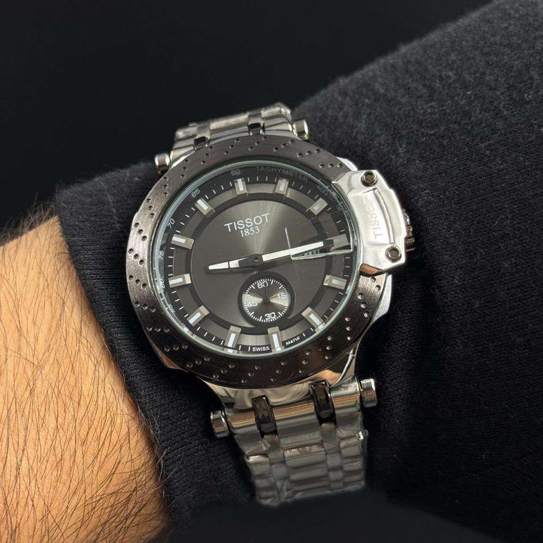 Tsst Metal Plateado Tablero Negro-Negro