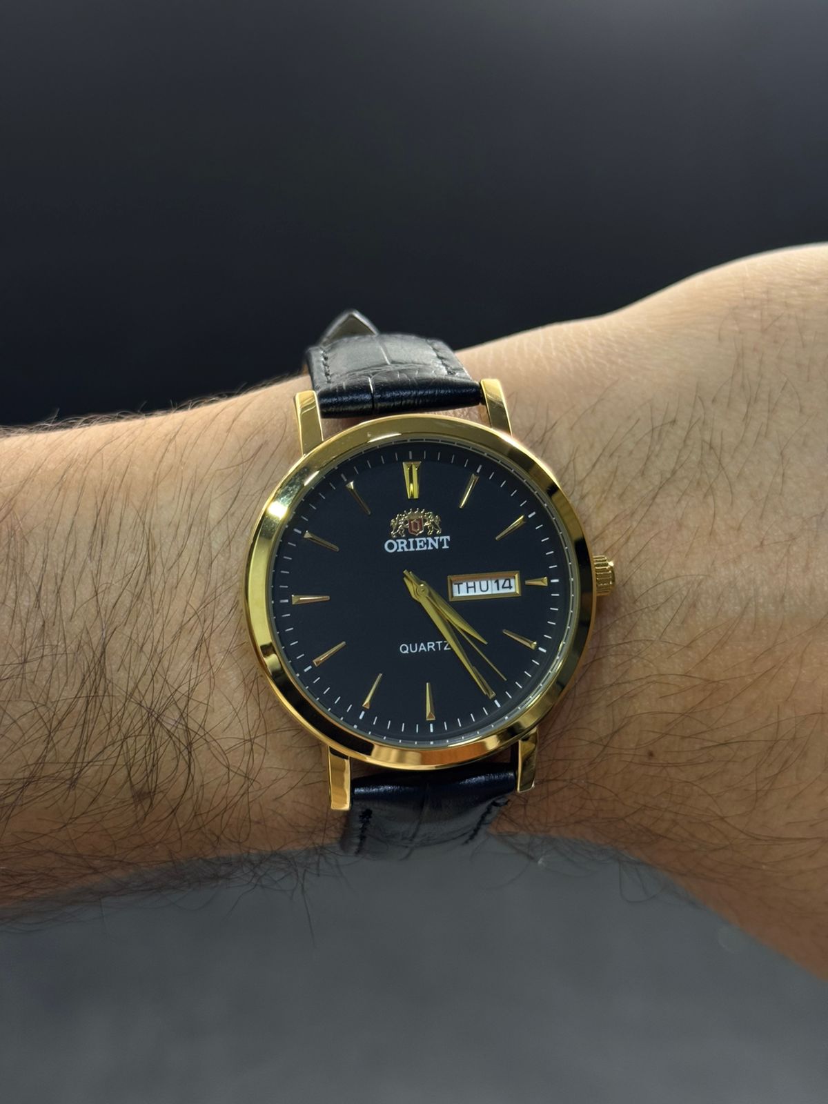 Ornt New Cuero Negro Tablero Negro Dorado