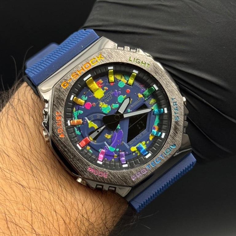 G-Shck Premium Metalico Azul Tablero Colores