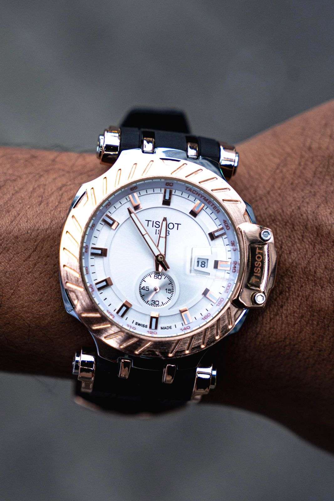 Tsst Goma Negra Tablero Plateado Oro Rosa