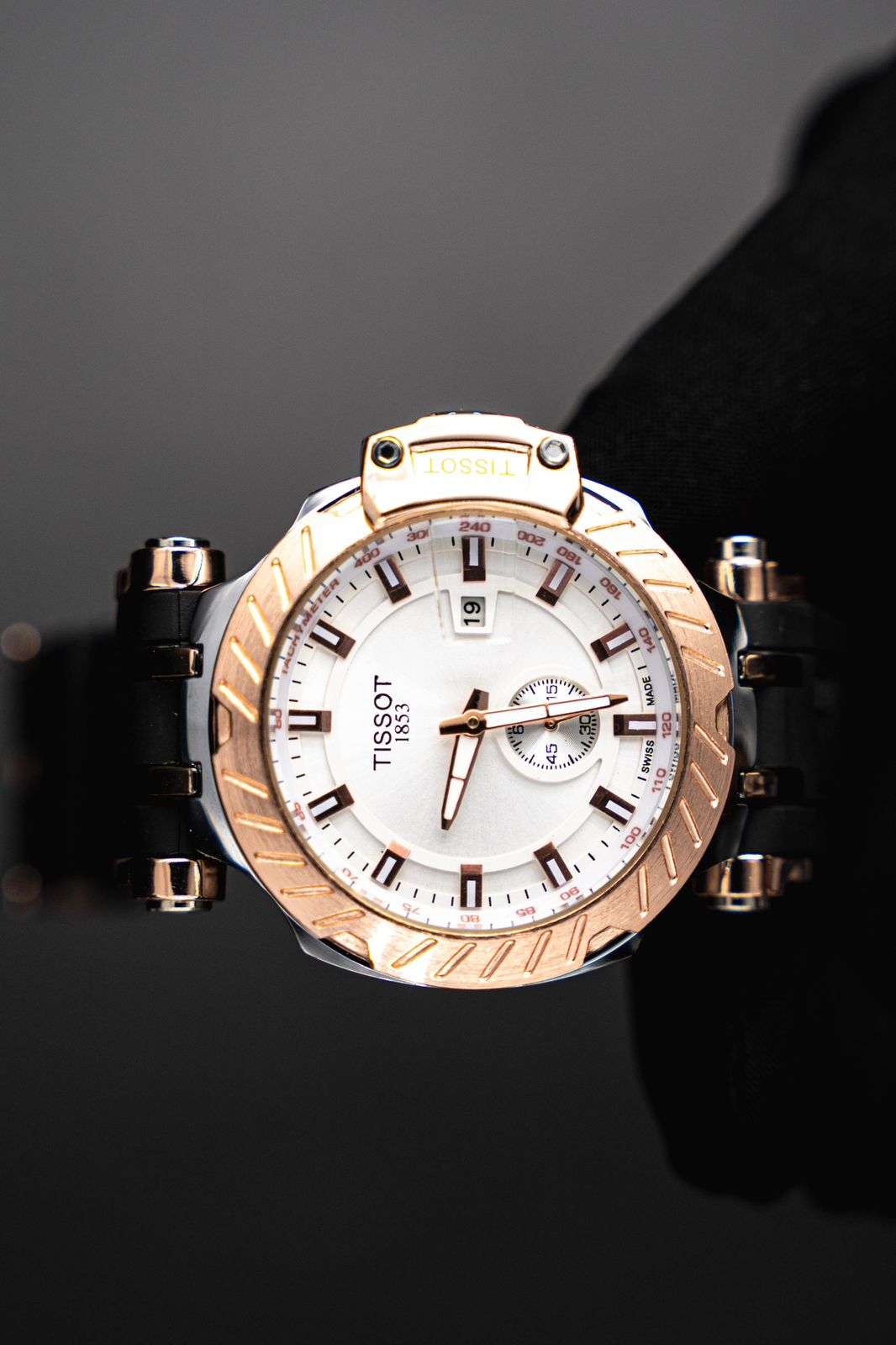 Tsst Goma Negra Tablero Plateado Oro Rosa