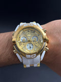 Invct Aviator Goma Blanca Tablero Dorado Blanco