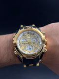 Invct Aviator Goma Negra Tablero Blanco Dorado