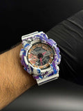 G-shck World Time Bicolor Azul Blanco Tablero Oro Rosa