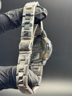 QYQ New Mujer Bicolor Dorado Tablero Plateado