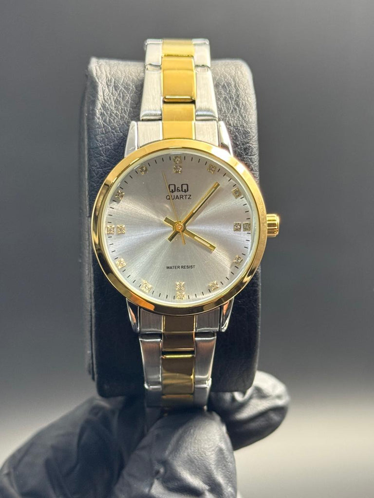 QYQ New Mujer Bicolor Dorado Tablero Plateado