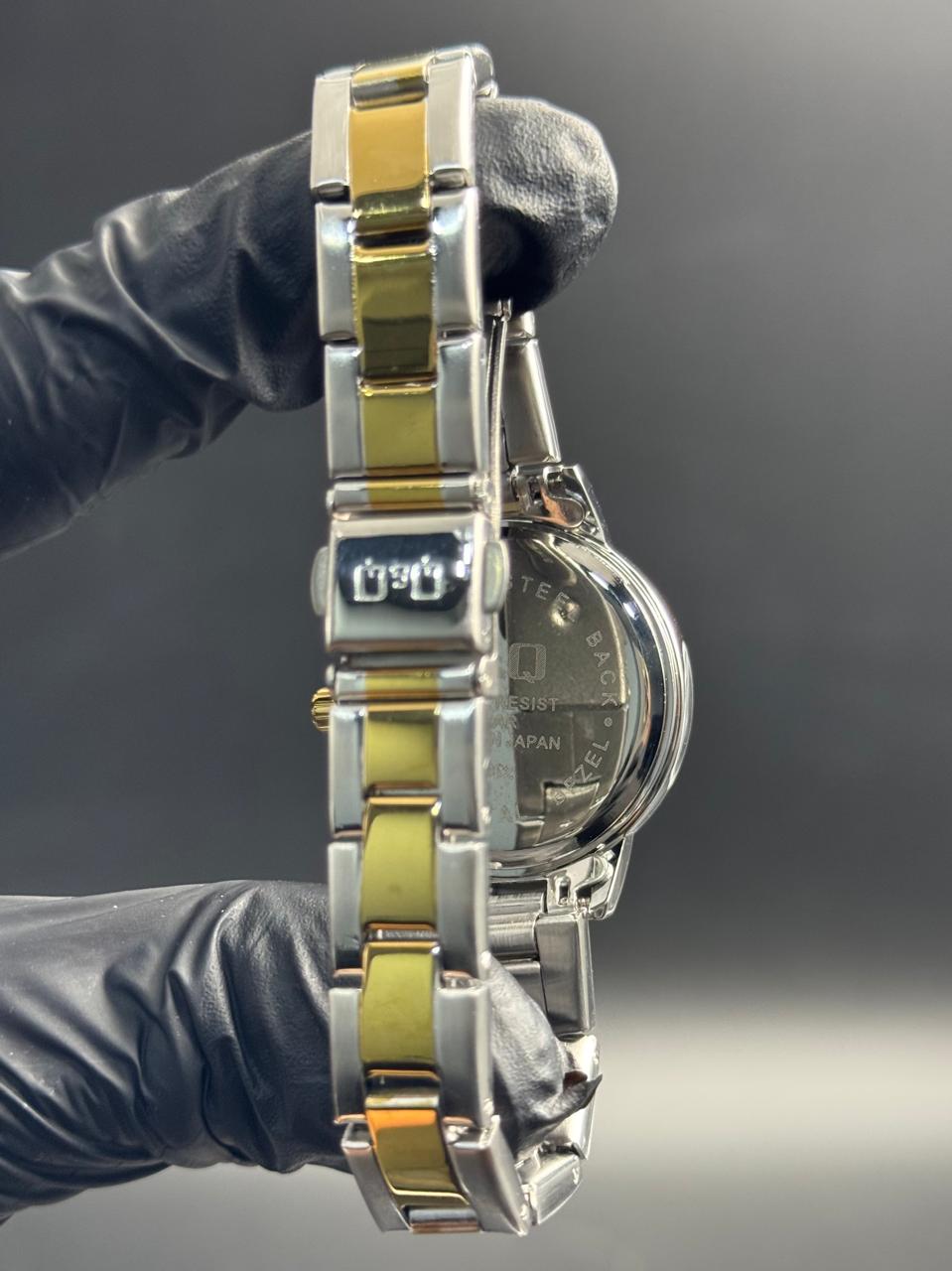 QYQ New Mujer Bicolor Dorado Tablero Negro