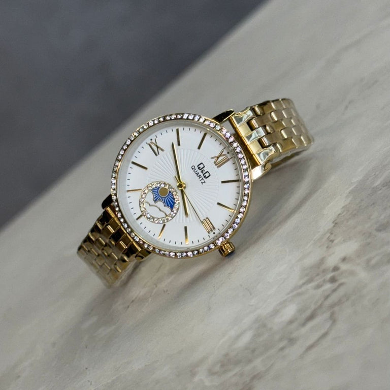 QYQ Mujer Sun Dorado Tablero Blanco