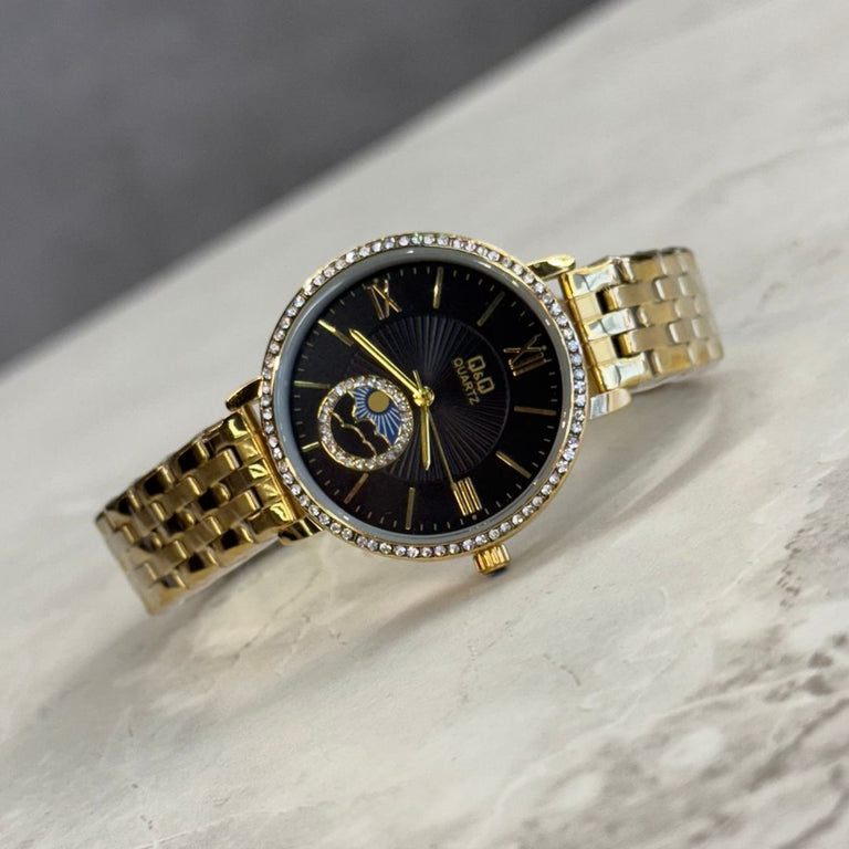 QYQ Mujer Sun Dorado Tablero Negro