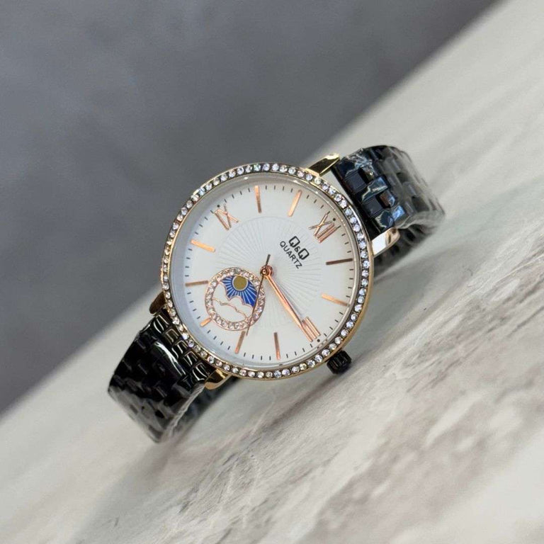 QYQ Mujer Sun Negro Tablero Blanco