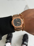 PATEK PHILIPPE ORO ROSA FONDO NEGRO LUXURY ALTA CALIDAS