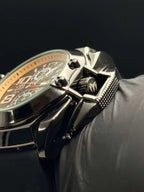 TCHNOMRN CRONO TABLERO DORADO GOMA NEGRA