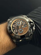 TCHNOMRN CRONO TABLERO DORADO GOMA NEGRA