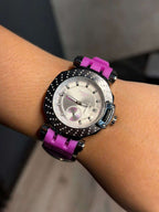 TSST MUJER TABLERO PLATEADO NEGRO GOMA ROSA